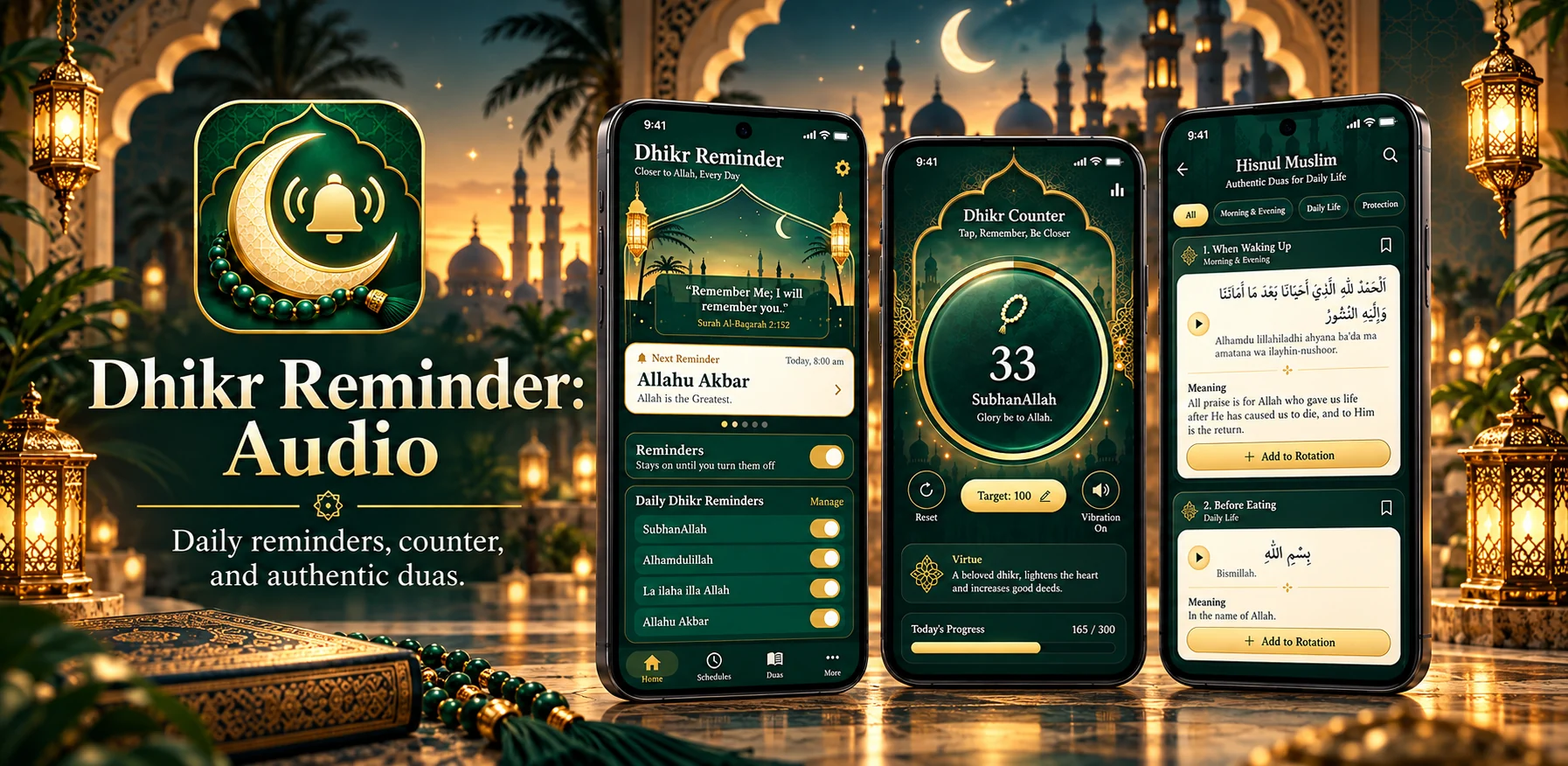 Official Dhikr Reminder Audio feature graphic